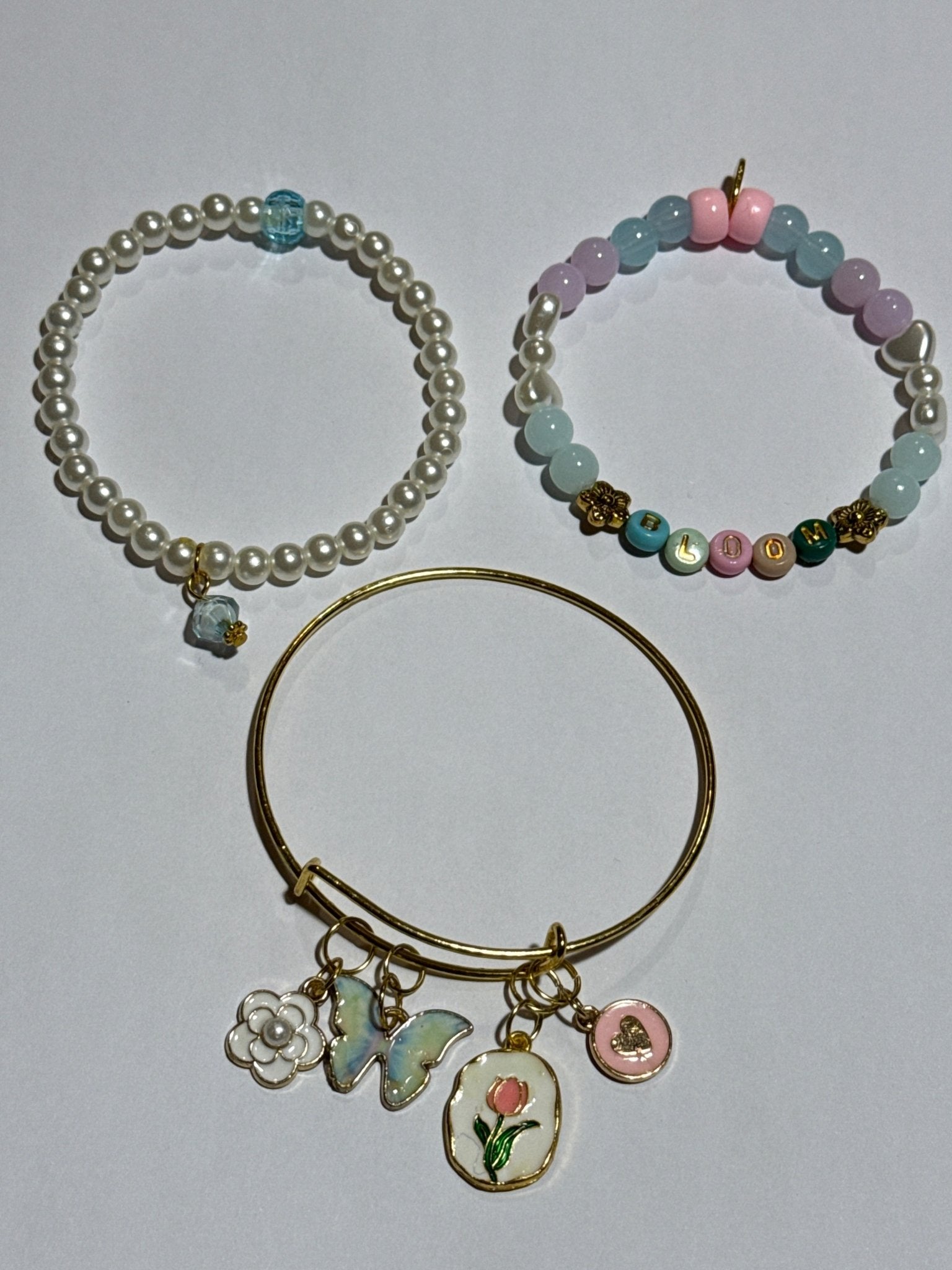 Bloom Bracelet Set | Playful Pastels & Floral Charm - Distinct Designs