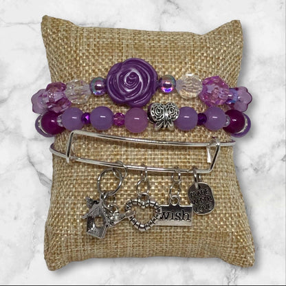 Charmed Bangle & Beaded Bracelets | Classic Elegance Handmade Jewelry - Distinct Designs