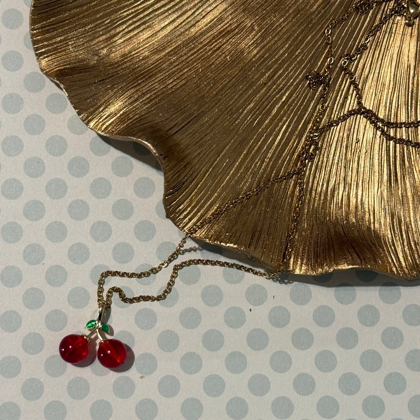 Cherry Lampwork Glass Pendant Necklace | Whimsical Minimalist Hypoallergenic Handmade Jewelry - Distinct Designs