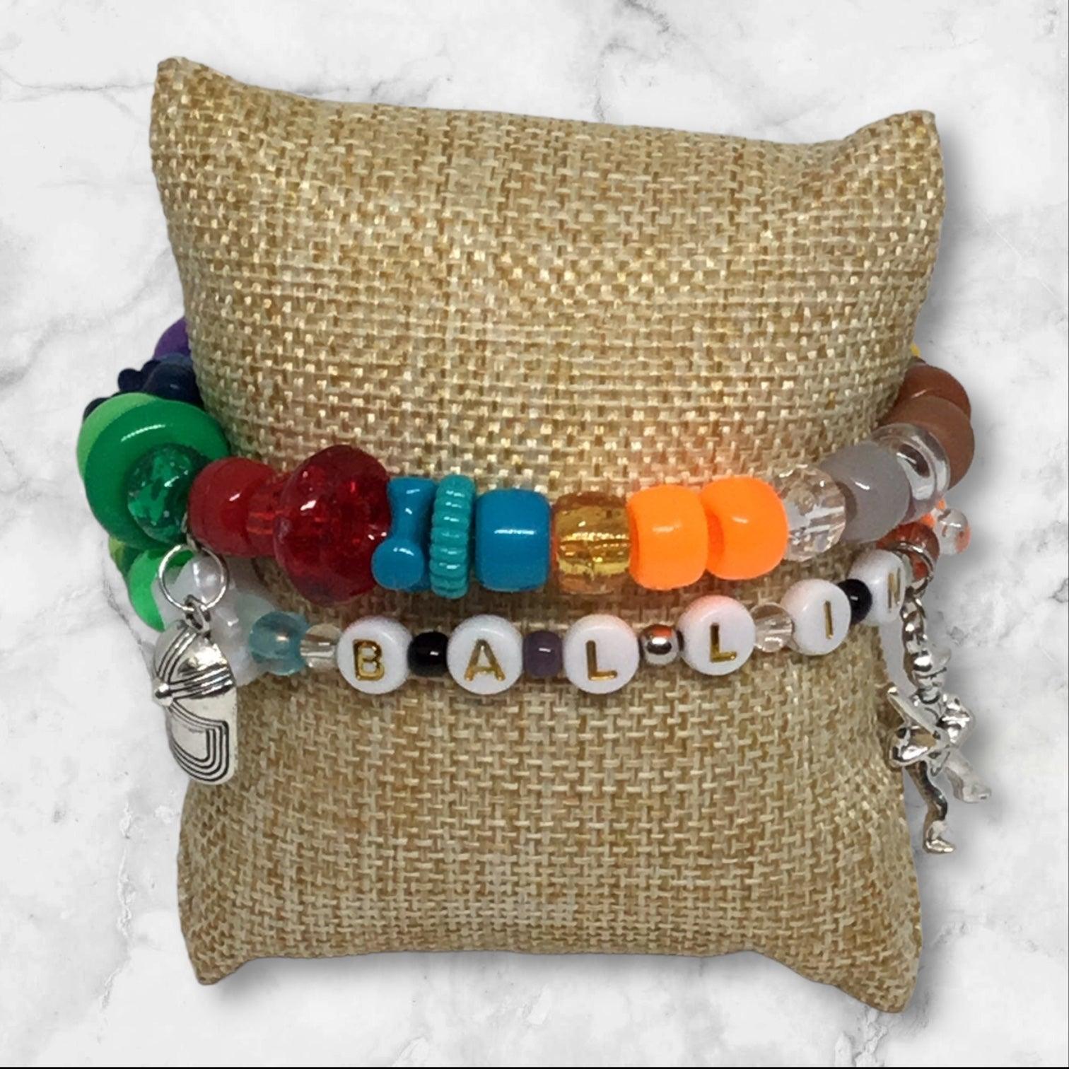 Colorful Baseball Friendship Bracelet Set | Sporty Chic Handmade Jewelry - Distinct Designs