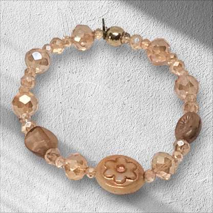 Czech Glass Beaded Stretch Bracelet | Vintage Inspired Classic Elegance Handmade Jewelry - Distinct Designs