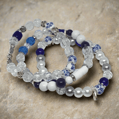 Dainty Denim Bracelet Set – Classic Charm with a Playful Twist - Distinct Designs