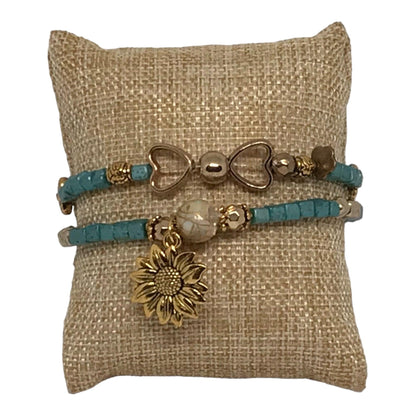 Dainty Glass Beads Bracelet Set | Boho Chic Vintage Inspired - Distinct Designs