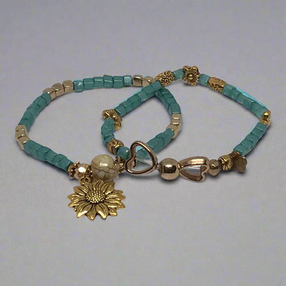Dainty Glass Beads Bracelet Set | Boho Chic Vintage Inspired - Distinct Designs
