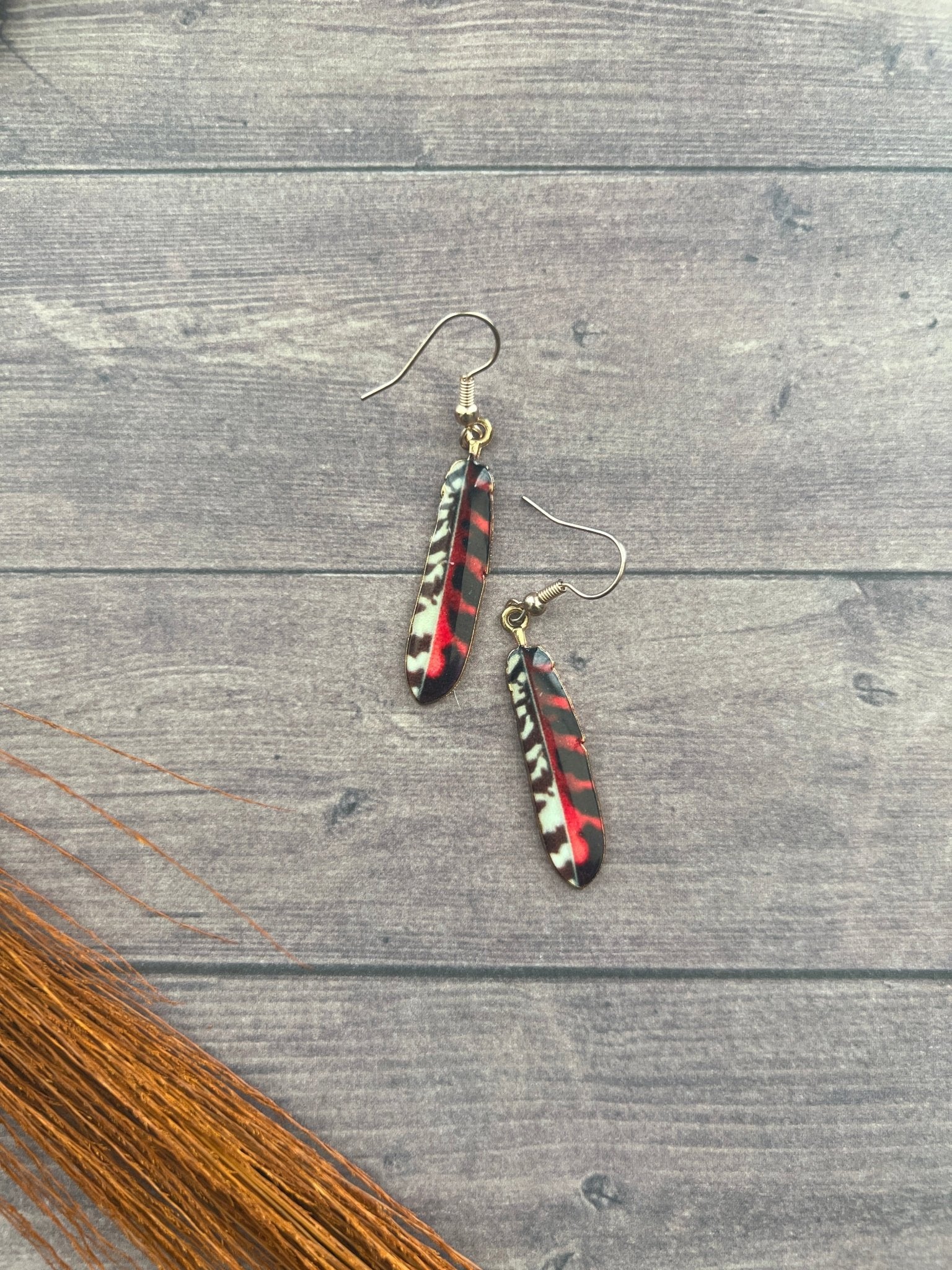 Dangle Feather Earrings | Bold Tribal Boho Handmade Jewelry - Distinct Designs