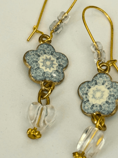 Flower Charms Vintage Inspired Earrings | Boho Chic Handmade Jewelry - Distinct Designs