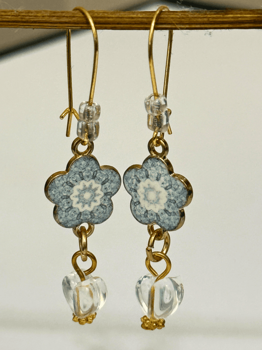 Flower Charms Vintage Inspired Earrings | Boho Chic Handmade Jewelry - Distinct Designs