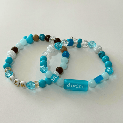 Gemini Beaded Bracelet Set | Cosmic Connection Handmade Jewelry - Distinct Designs