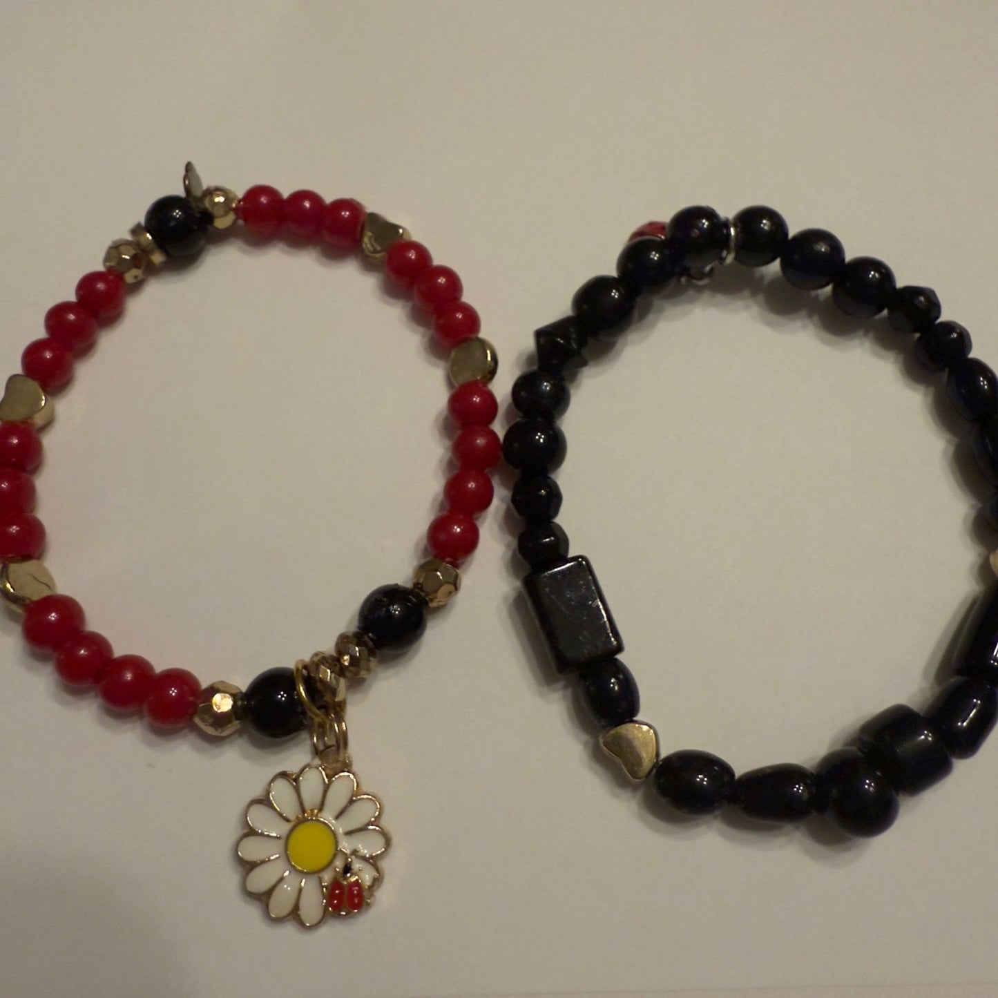 Glass Bead Charm Stretch Bracelet Set | Nature - Inspired Elegance Handmade Jewelry - Distinct Designs