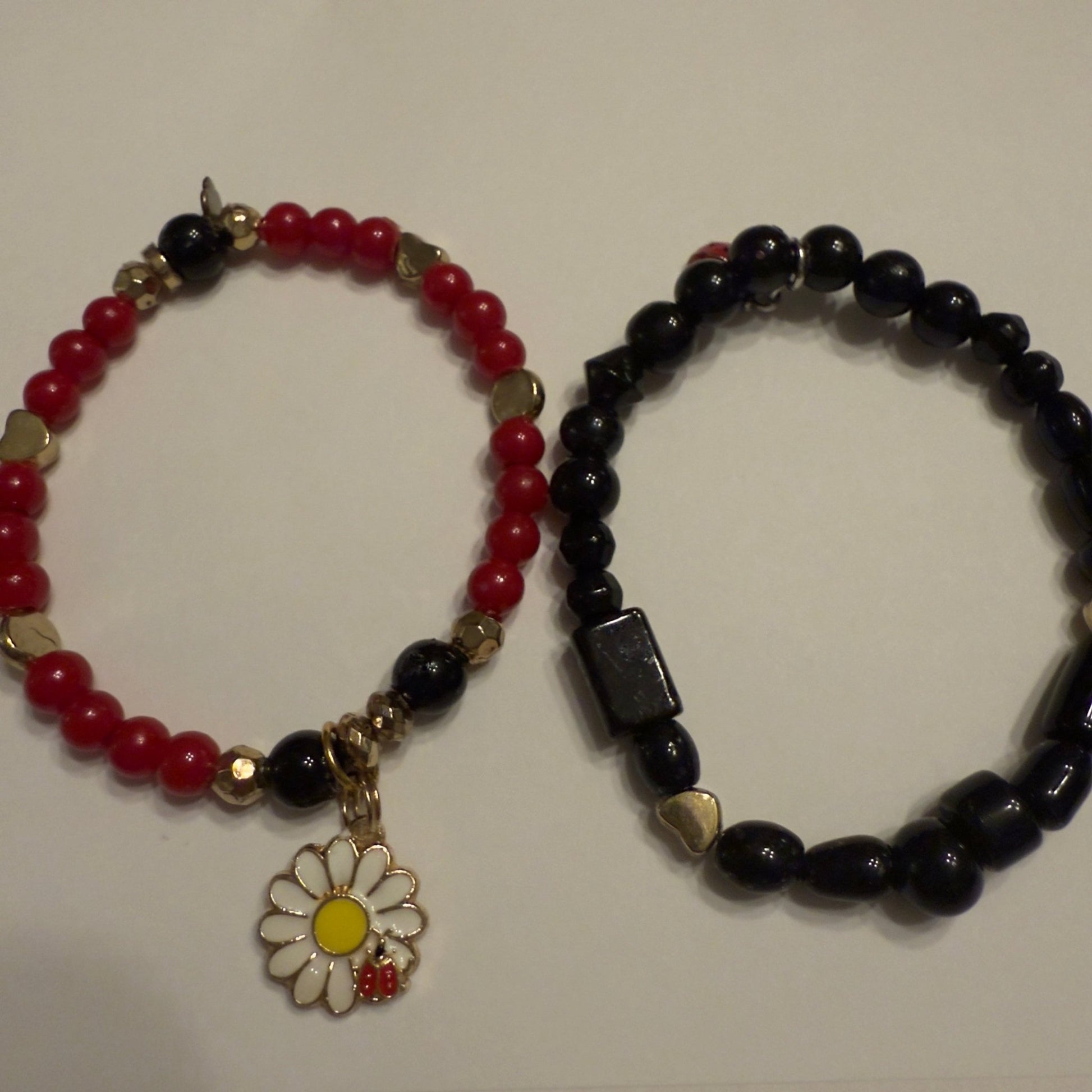 Glass Bead Charm Stretch Bracelet Set | Nature - Inspired Elegance Handmade Jewelry - Distinct Designs