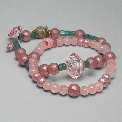 Glass Beaded Bracelet Set | Classic Elegance Handmade Jewelry - Distinct Designs