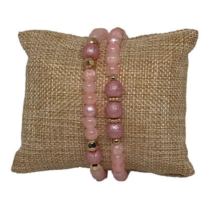 Glass Beaded Bracelet Set | Classic Elegance Handmade Jewelry - Distinct Designs