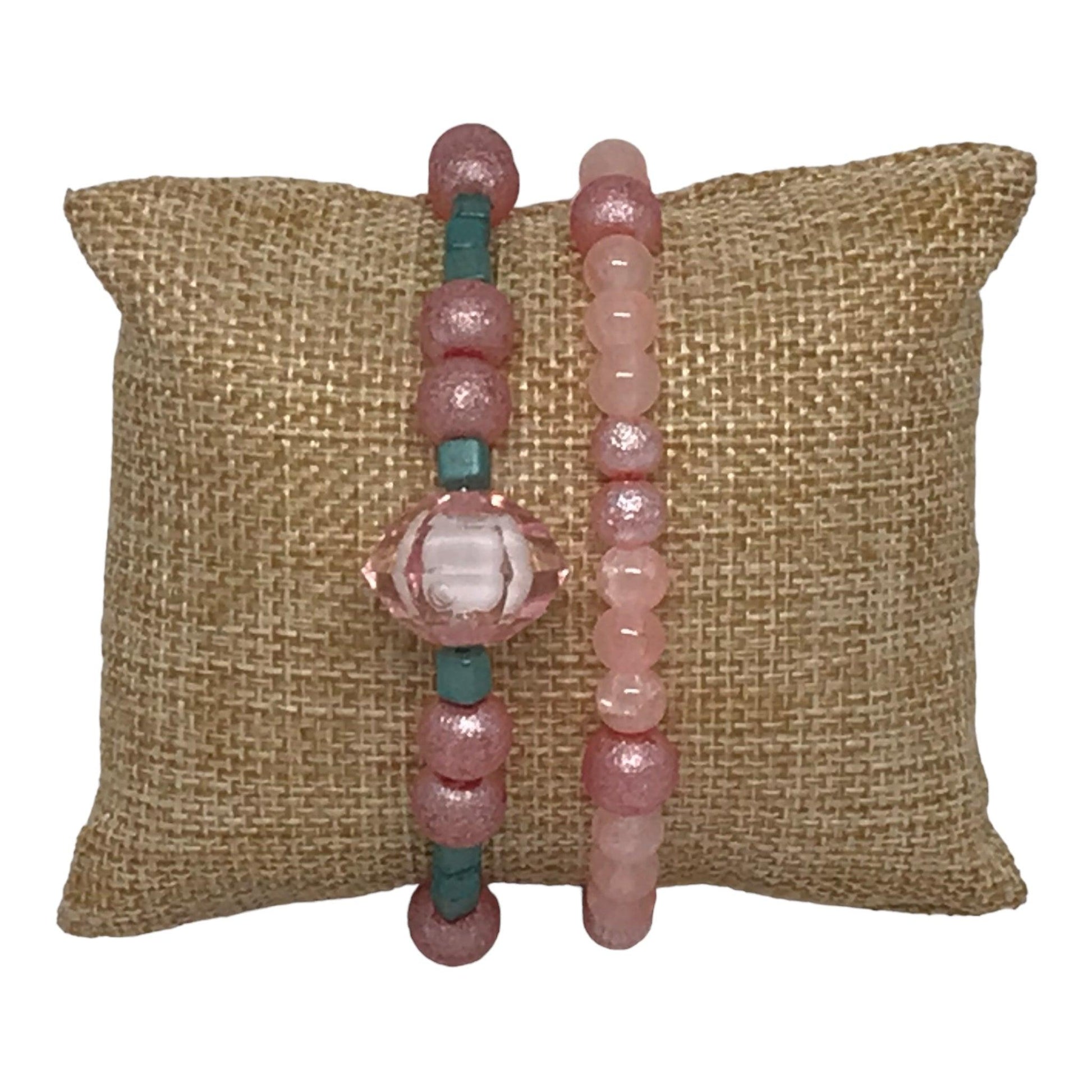 Glass Beaded Bracelet Set | Classic Elegance Handmade Jewelry - Distinct Designs