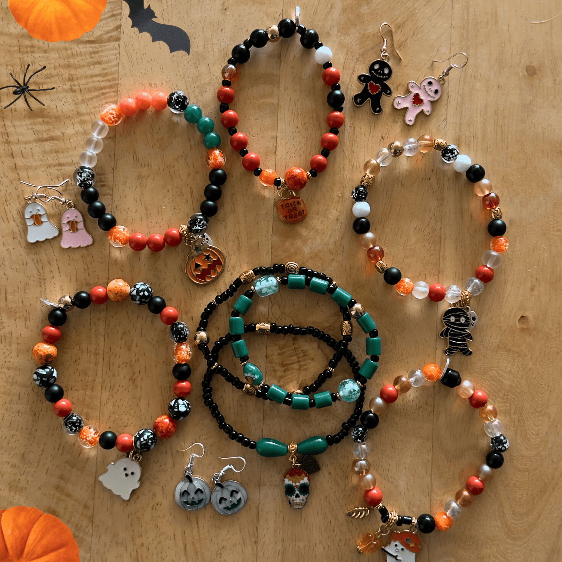 Glass Beaded Charm Bracelets | Witchy Glow Handmade Jewelry - Distinct Designs