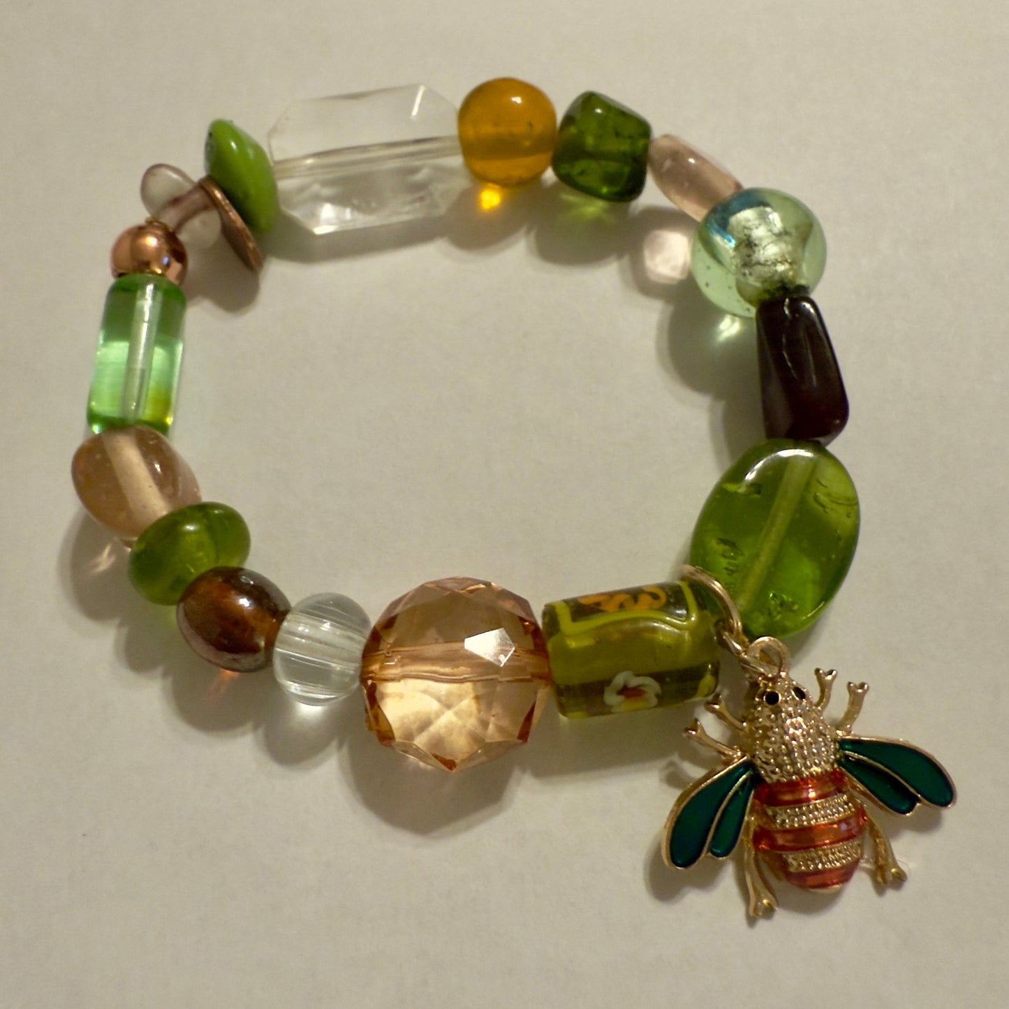 Glass Beaded Stretch Bracelet | Nature - Inspired Elegance Handmade Jewelry - Distinct Designs