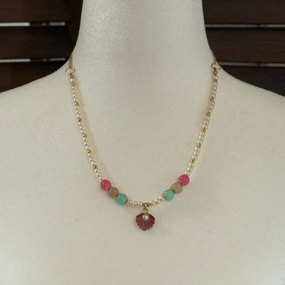 Glass Beads Necklace |Beachy Tropical Coastal Jewelry - Distinct Designs