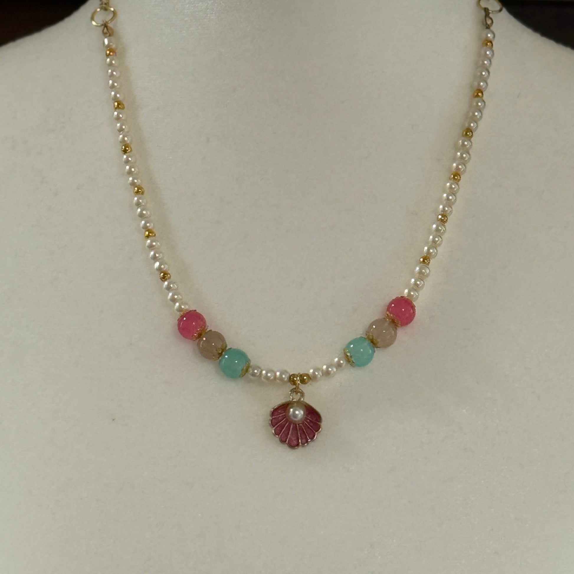 Glass Beads Necklace |Beachy Tropical Coastal Jewelry - Distinct Designs