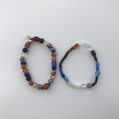 Glass Beads Stretch Bracelet Set | Earthy Vibrant Handmade Jewelry - Distinct Designs
