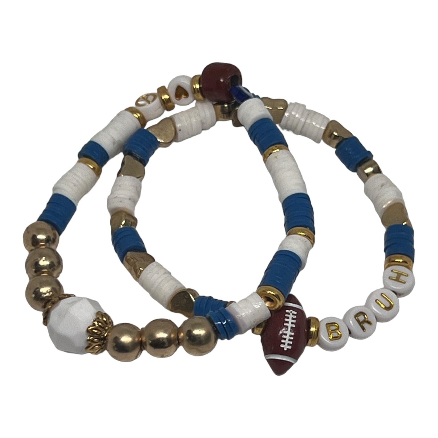 Heishi Beads Football Friendship Bracelet | Sporty Chic Handmade Jewelry - Distinct Designs
