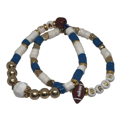 Heishi Beads Football Friendship Bracelet | Sporty Chic Handmade Jewelry - Distinct Designs
