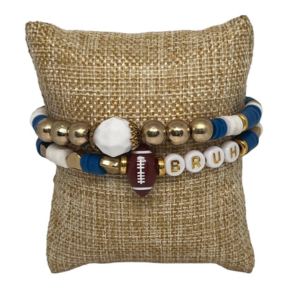 Heishi Beads Football Friendship Bracelet | Sporty Chic Handmade Jewelry - Distinct Designs