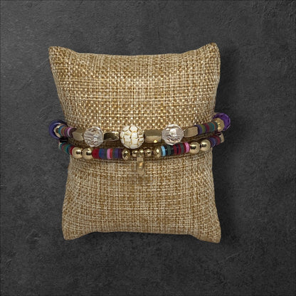 Heishi Clay Beads Friendship Bracelet | Sporty Chic Handmade Jewelry - Distinct Designs