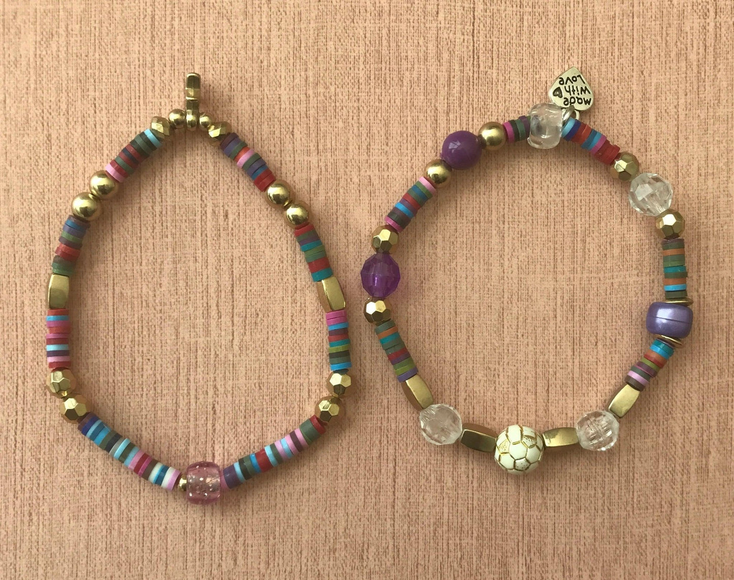 Heishi Clay Beads Friendship Bracelet | Sporty Chic Handmade Jewelry - Distinct Designs