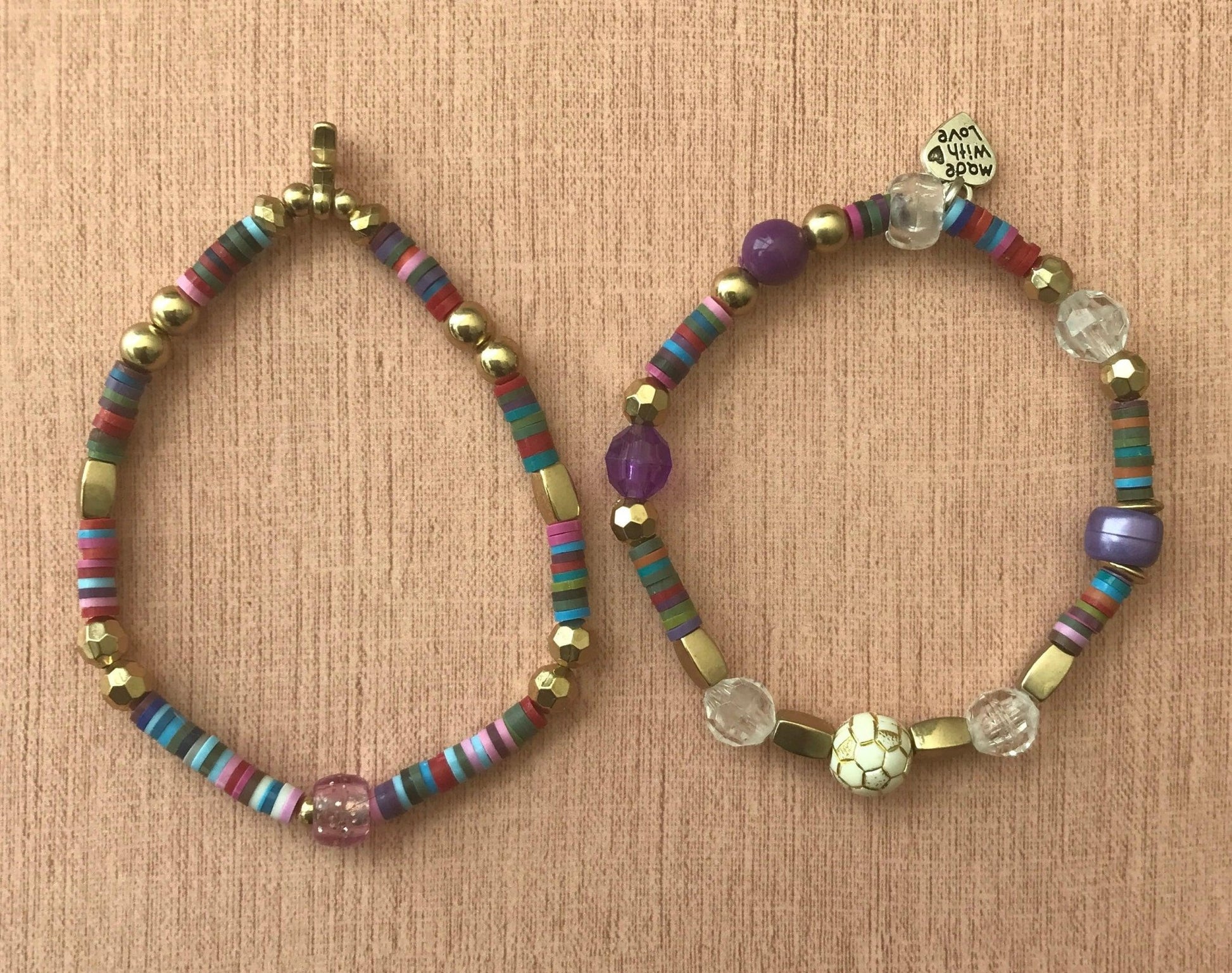 Heishi Clay Beads Friendship Bracelet | Sporty Chic Handmade Jewelry - Distinct Designs