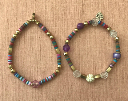 Heishi Clay Beads Friendship Bracelet | Sporty Chic Handmade Jewelry - Distinct Designs