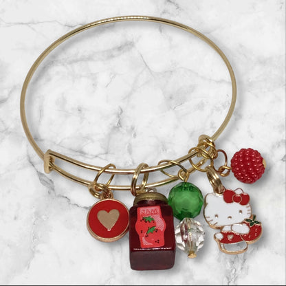 Jam Hello Kitty Stretch and Charm Bangle Unique Bracelet Set