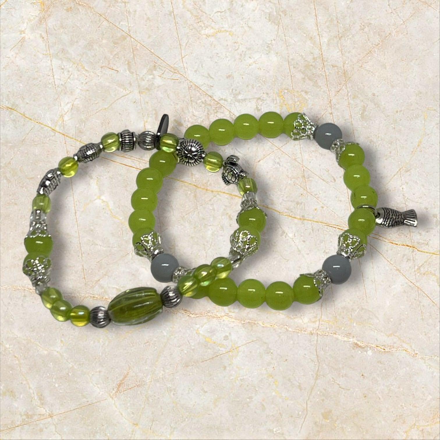Turtle Bay | Stretch Bracelet Set Unique Beach Vibes - Distinct Designs