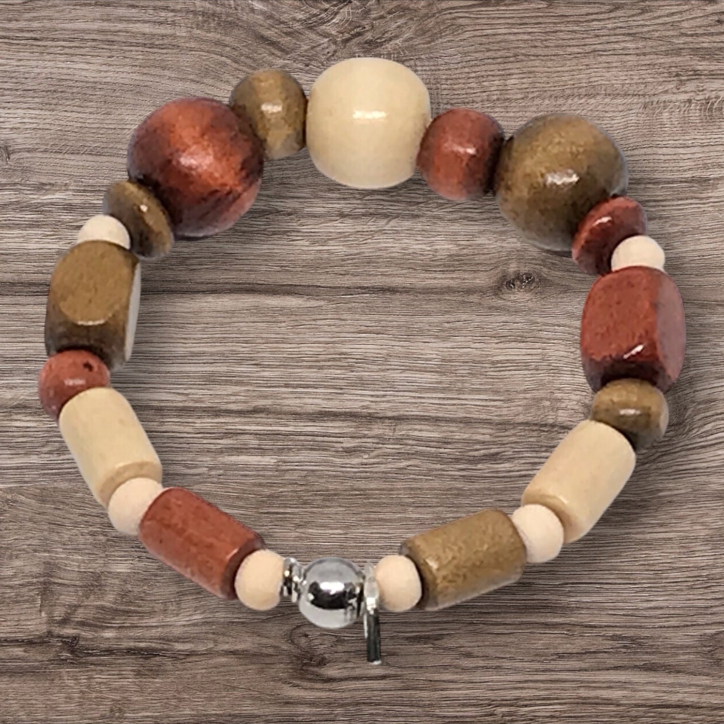 Dusty Trails | Western Stretch Wooden Bead Bracelet