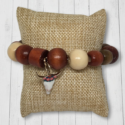 Steer Clear | Western Wooden Beads Earth Tone Bracelet - Distinct Designs