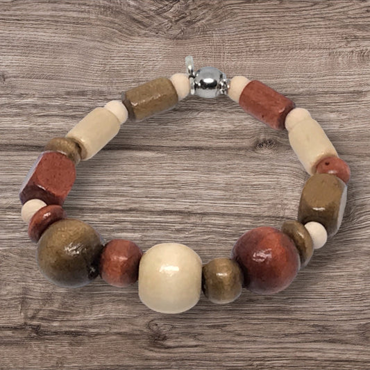 Dusty Trails | Western Stretch Wooden Bead Bracelet