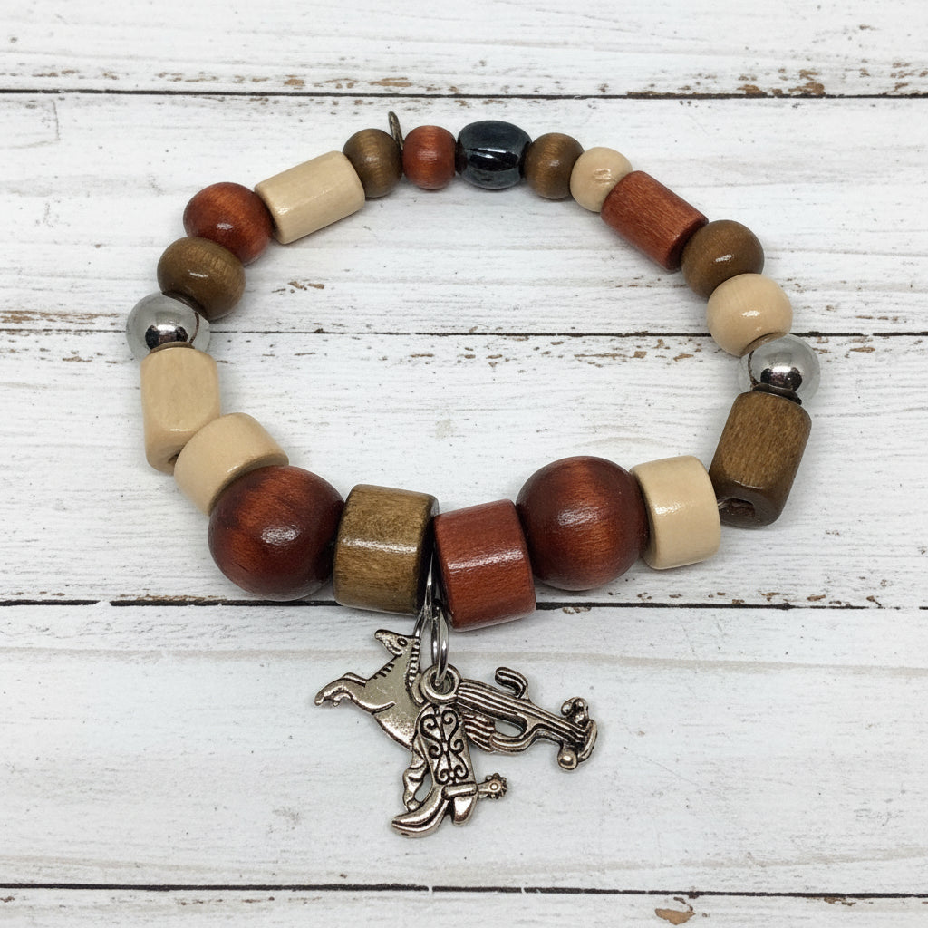 Wooden | Western Inspired Wooden Beads Bracelet - Distinct Designs