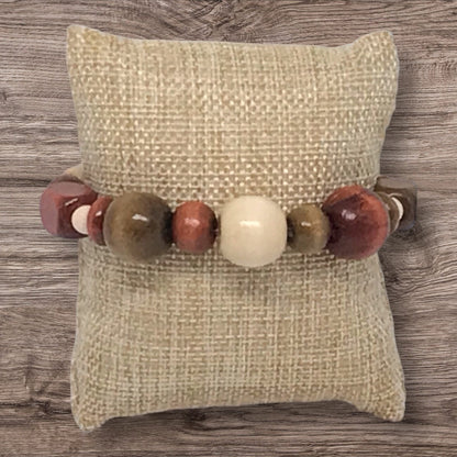 Dusty Trails | Western Stretch Wooden Bead Bracelet