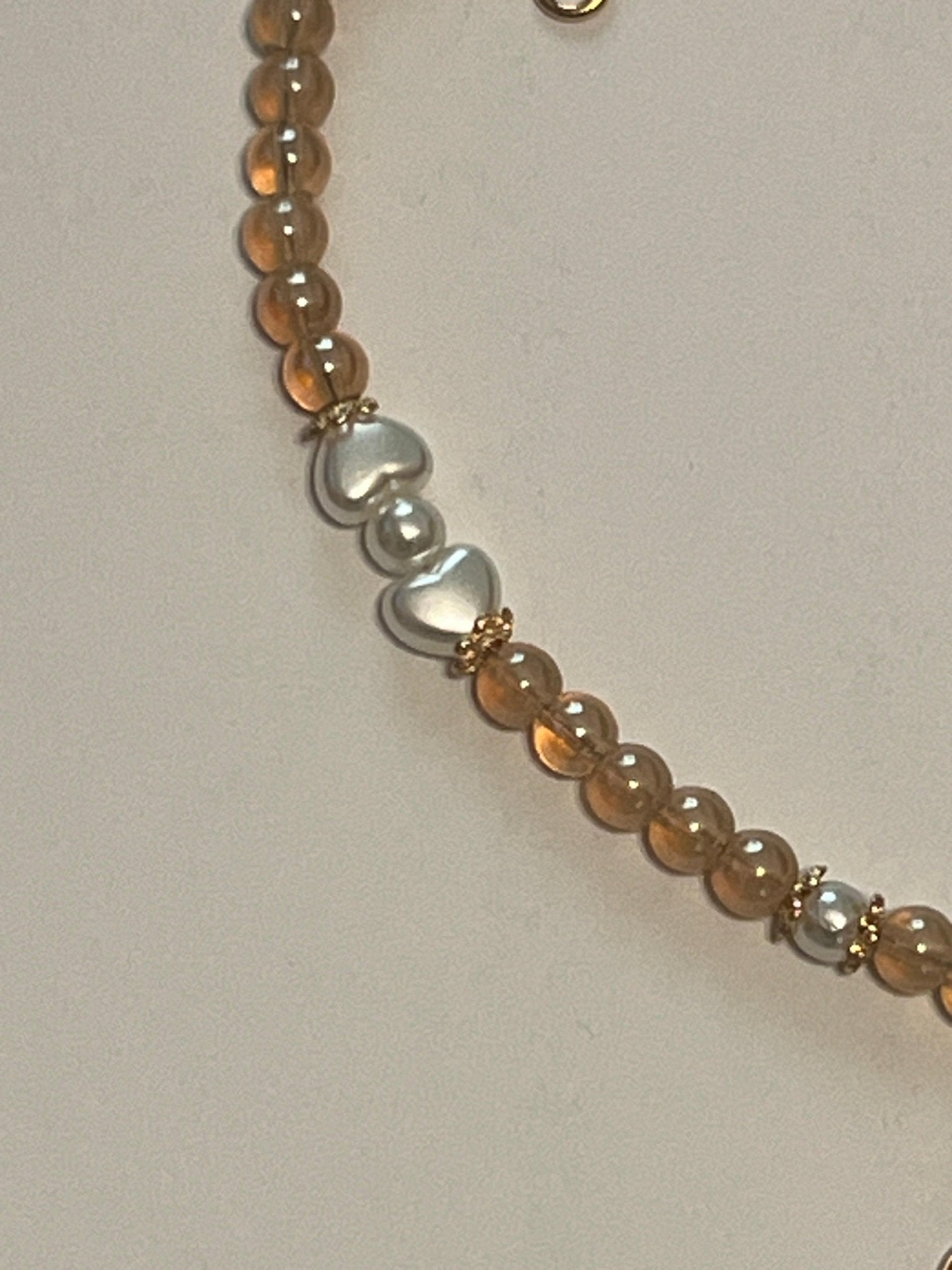 Kitty Bear Necklace - Champagne Glass Beads Hello Kitty Charm - Distinct Designs