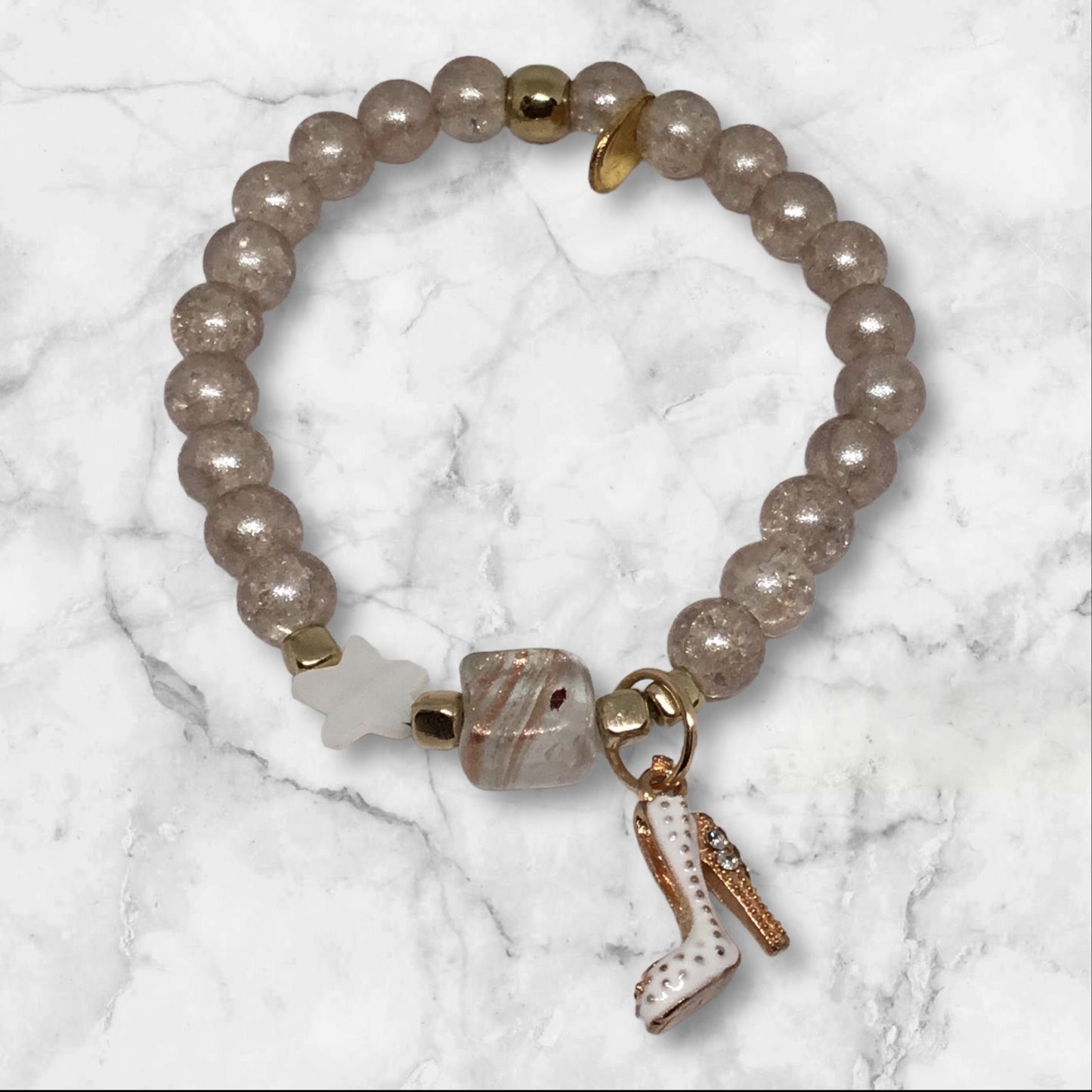 Aquarius Charm Bracelet Set | Elegant Gold & Pearl Accents