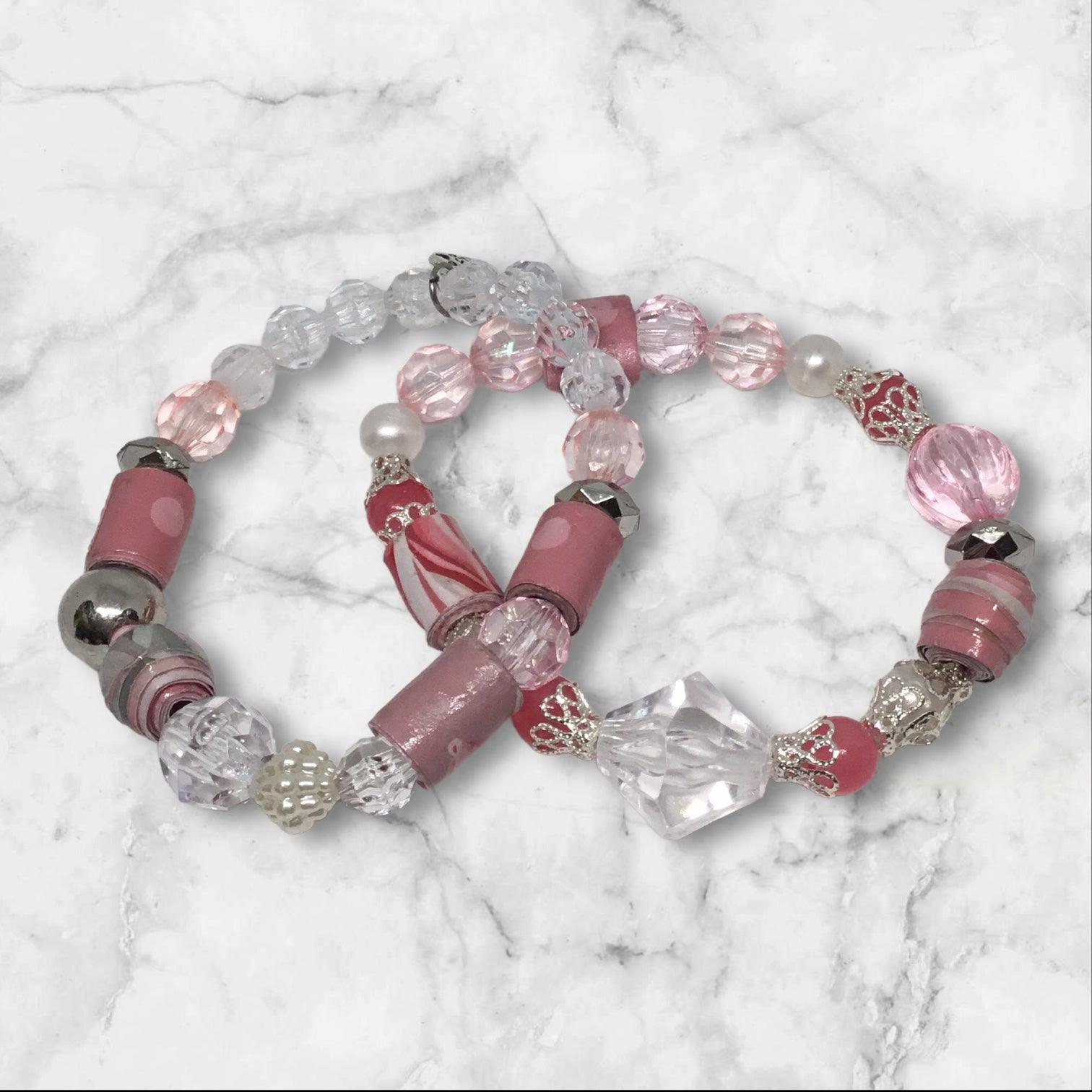 Mixed Media Bracelet Set | Classic Elegance Handmade Jewelry - Distinct Designs