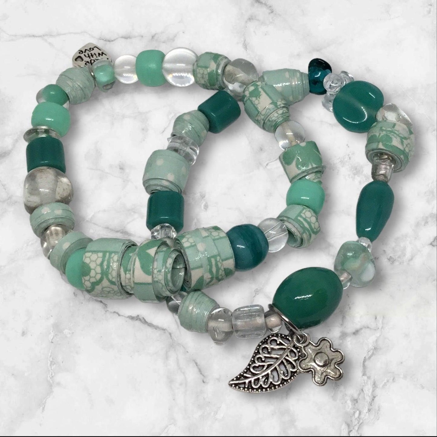 Mixed Media Bracelet Set | Nature - Inspired Elegance Handmade Jewelry - Distinct Designs