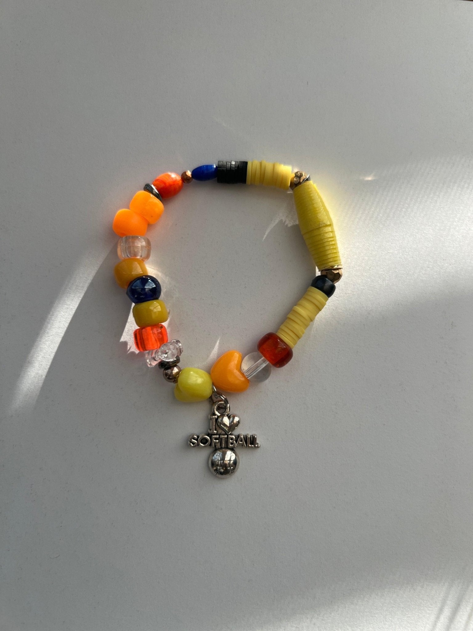 Mixed Media Softball Friendship Bracelet Set | Sporty Chic Handmade Jewelry - Distinct Designs