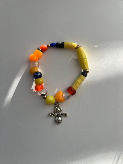 Mixed Media Softball Friendship Bracelet Set | Sporty Chic Handmade Jewelry - Distinct Designs