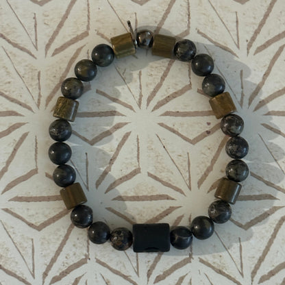 Natural Gemstone Beaded Stretch Bracelet | Celestial Shadows Handmade Jewelry - Distinct Designs
