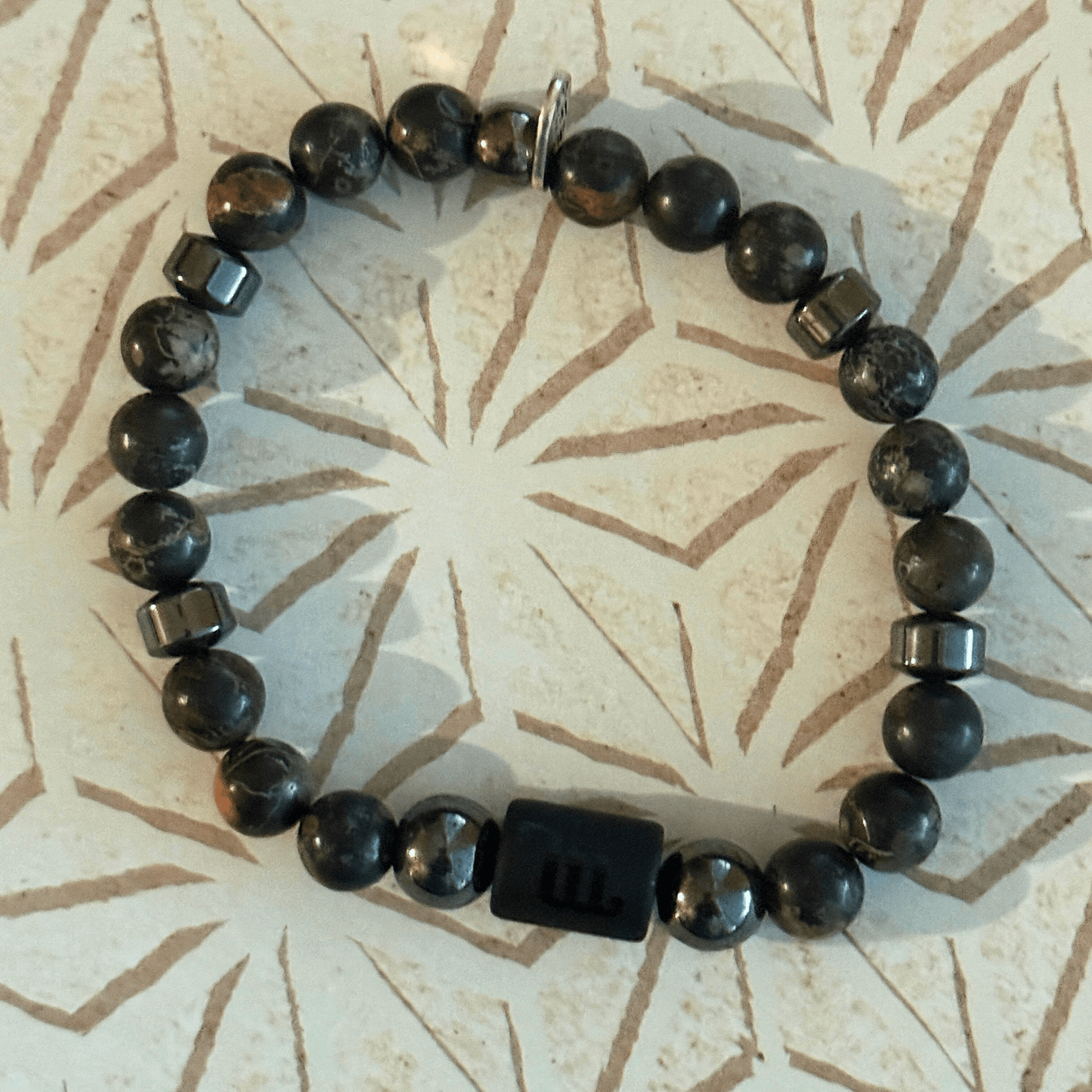 Natural Gemstone Beaded Stretch Bracelet | Celestial Shadows Handmade Jewelry - Distinct Designs