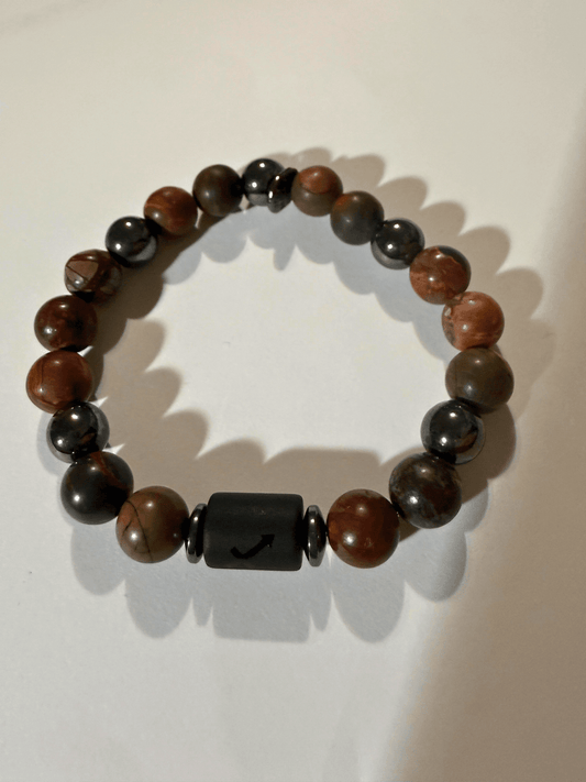 Natural Gemstone Beaded Stretch Bracelet | Celestial Shadows Handmade Jewelry - Distinct Designs