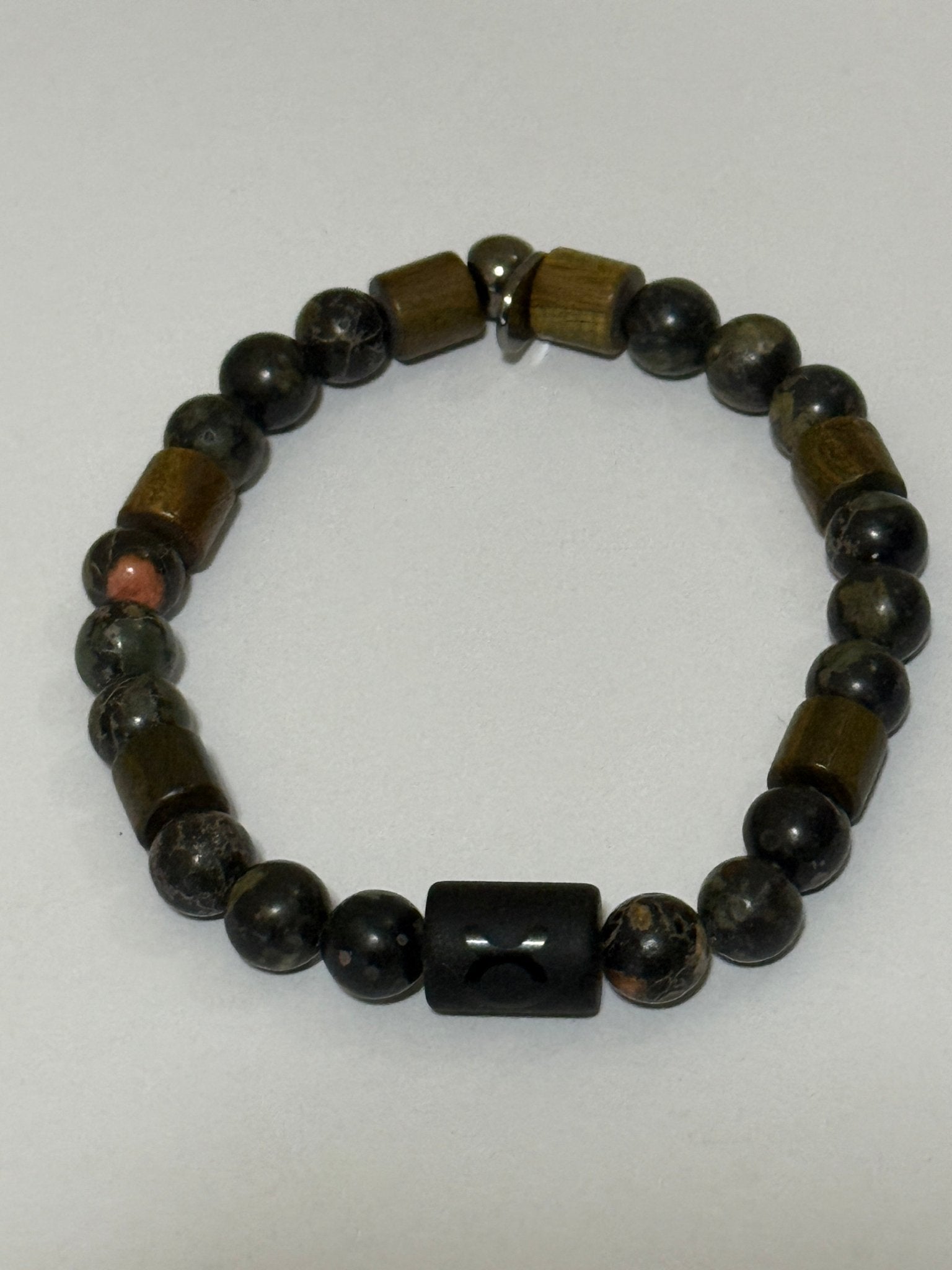 Natural Gemstone Beaded Stretch Bracelet | Celestial Shadows Handmade Jewelry - Distinct Designs