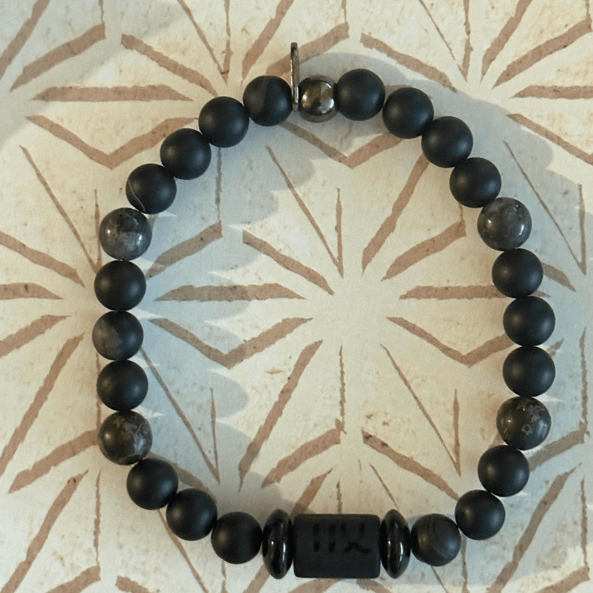 Natural Gemstone Beaded Stretch Bracelet | Celestial Shadows Handmade Jewelry - Distinct Designs