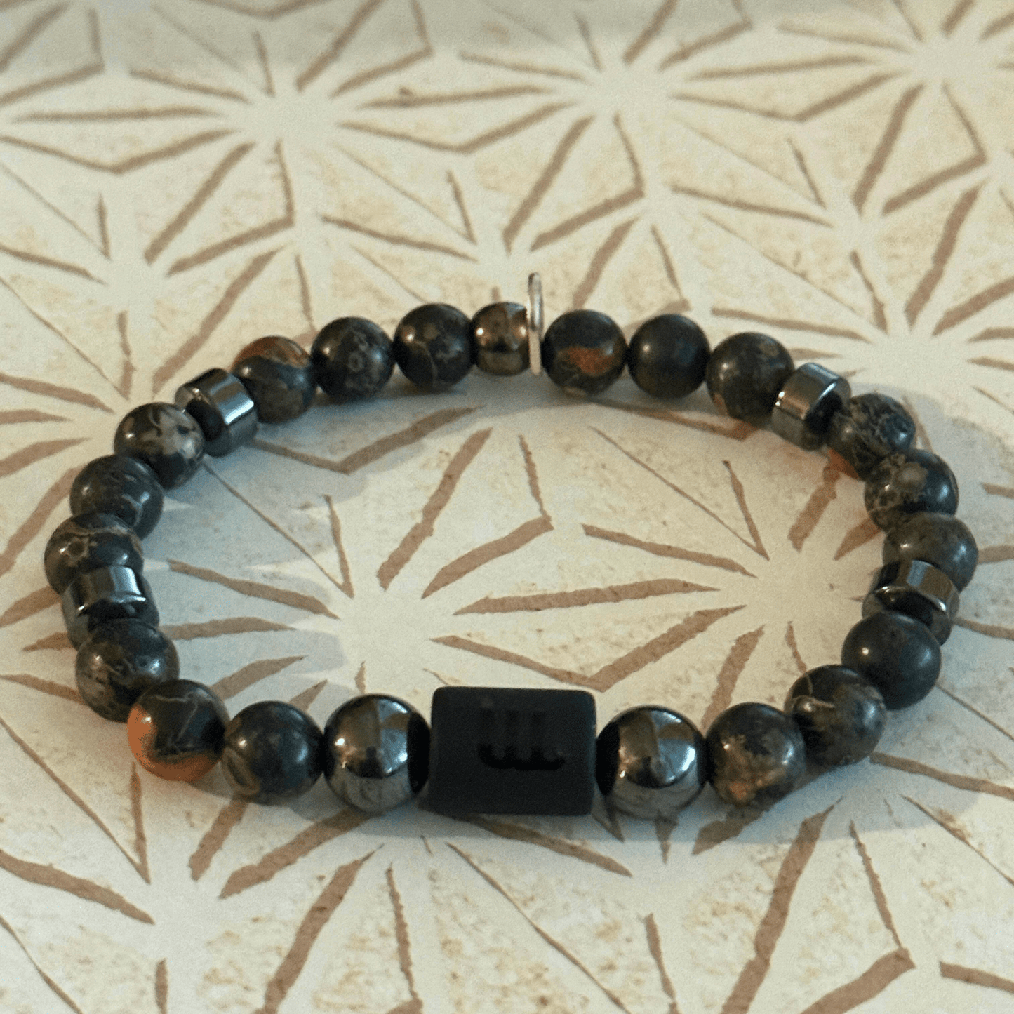 Natural Gemstone Beaded Stretch Bracelet | Celestial Shadows Handmade Jewelry - Distinct Designs
