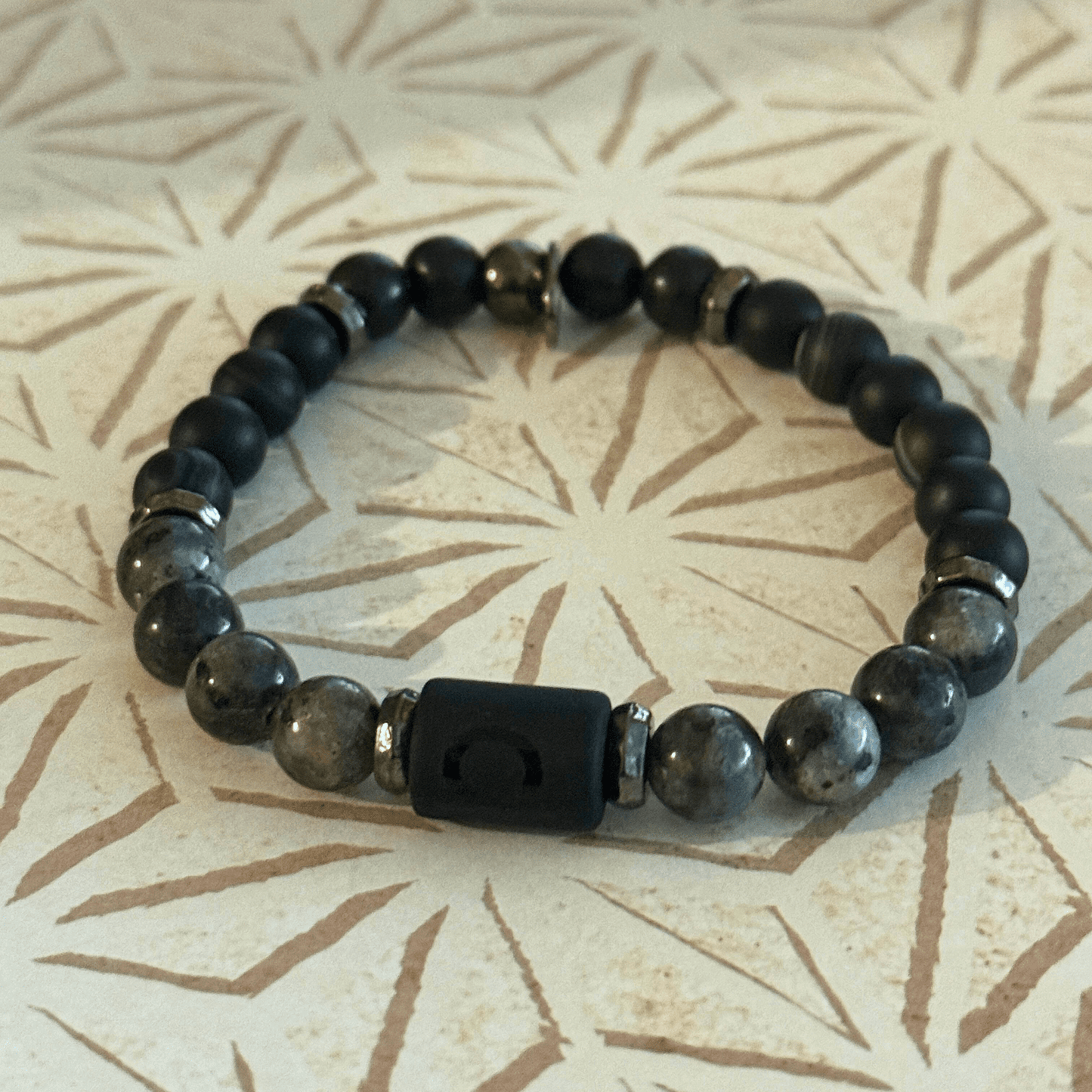 Natural Gemstone Beaded Stretch Bracelet | Celestial Shadows Handmade Jewelry - Distinct Designs