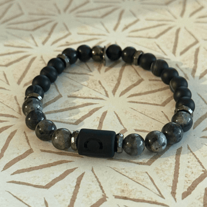 Natural Gemstone Beaded Stretch Bracelet | Celestial Shadows Handmade Jewelry - Distinct Designs